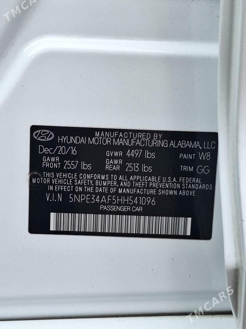 Hyundai Sonata 2017 - 215 000 TMT - Ашхабад - img 7