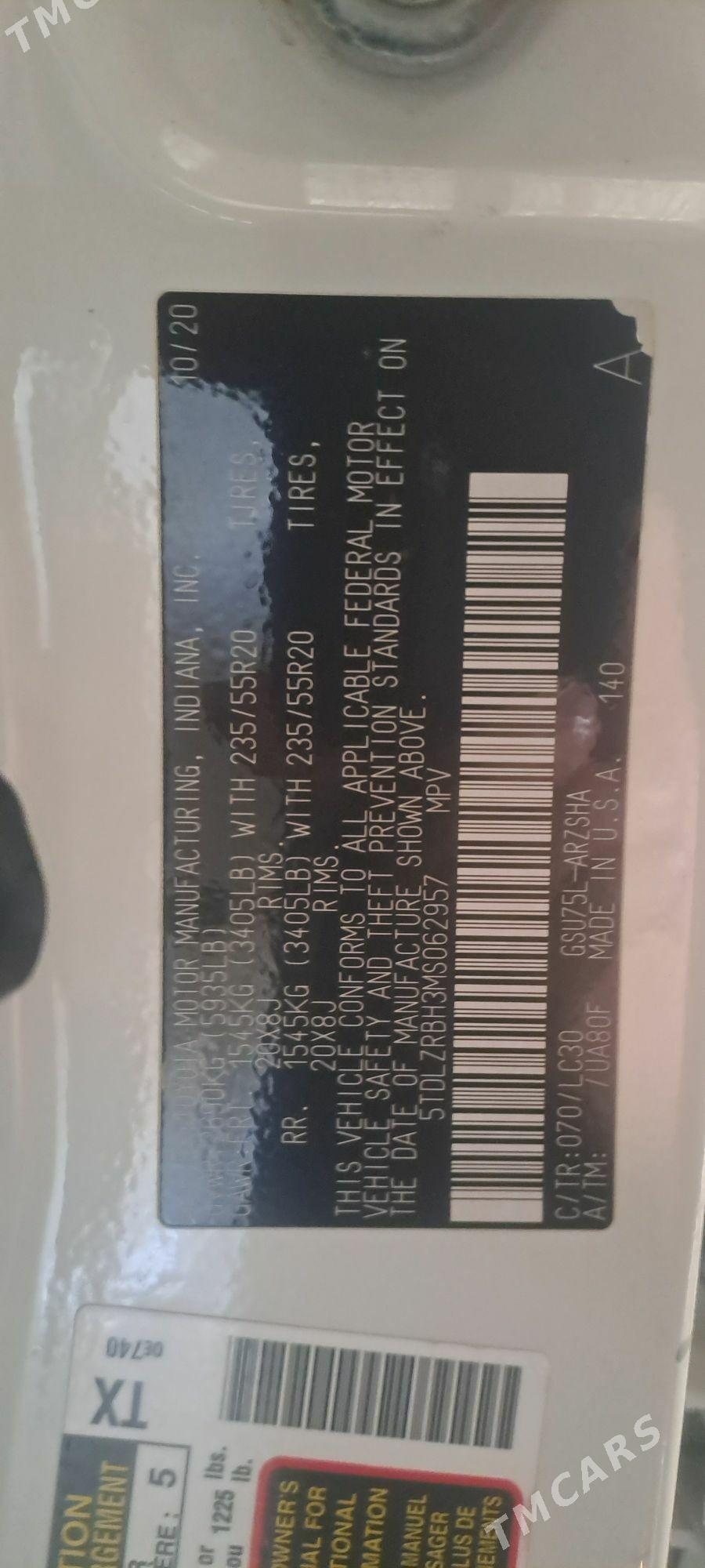 Toyota Highlander 2021 - 470 000 TMT - Mary - img 6