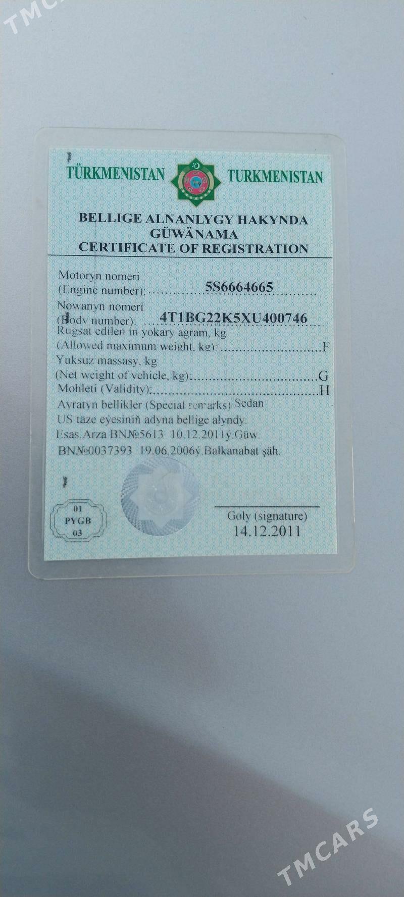 Toyota Camry 1999 - 130 000 TMT - Берекет - img 10