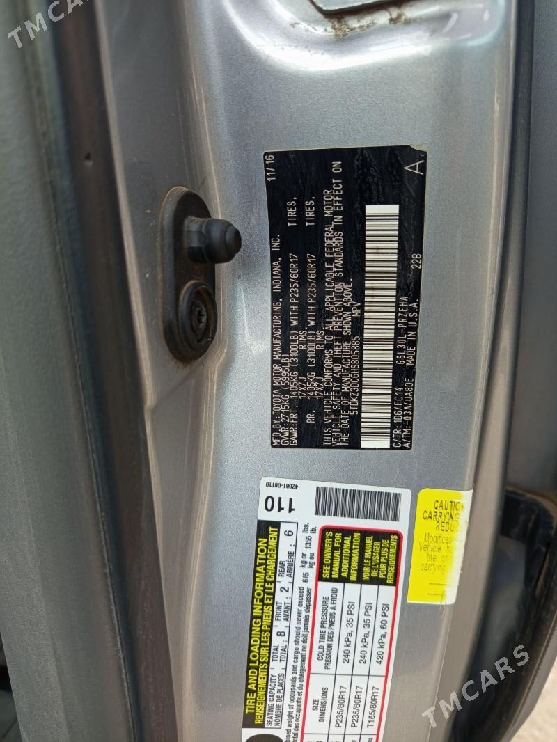 Toyota Sienna 2017 - 370 000 TMT - Köneürgenç - img 6