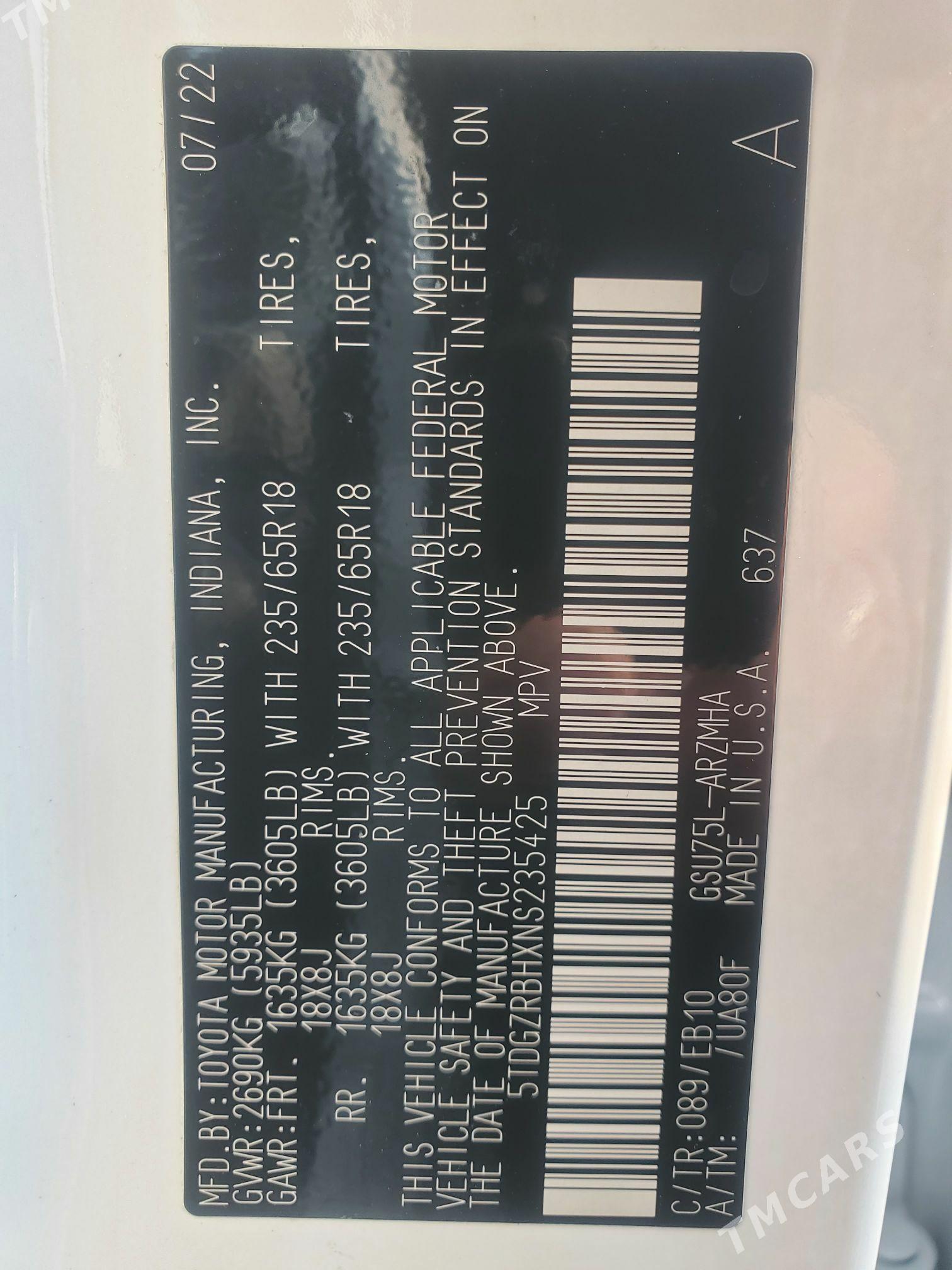 Toyota Highlander 2022 - 618 000 TMT - Aşgabat - img 6