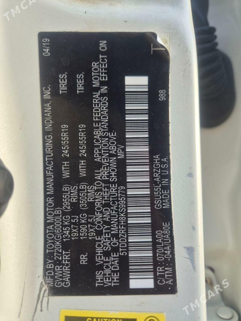 Toyota Highlander 2019 - 420 000 TMT - Aşgabat - img 5