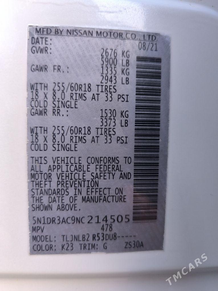 Nissan Pathfinder 2022 - 380 000 TMT - Векильбазар - img 10