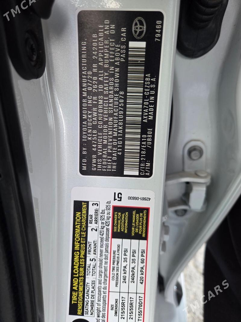 Toyota Camry 2020 - 333 000 TMT - Ашхабад - img 2