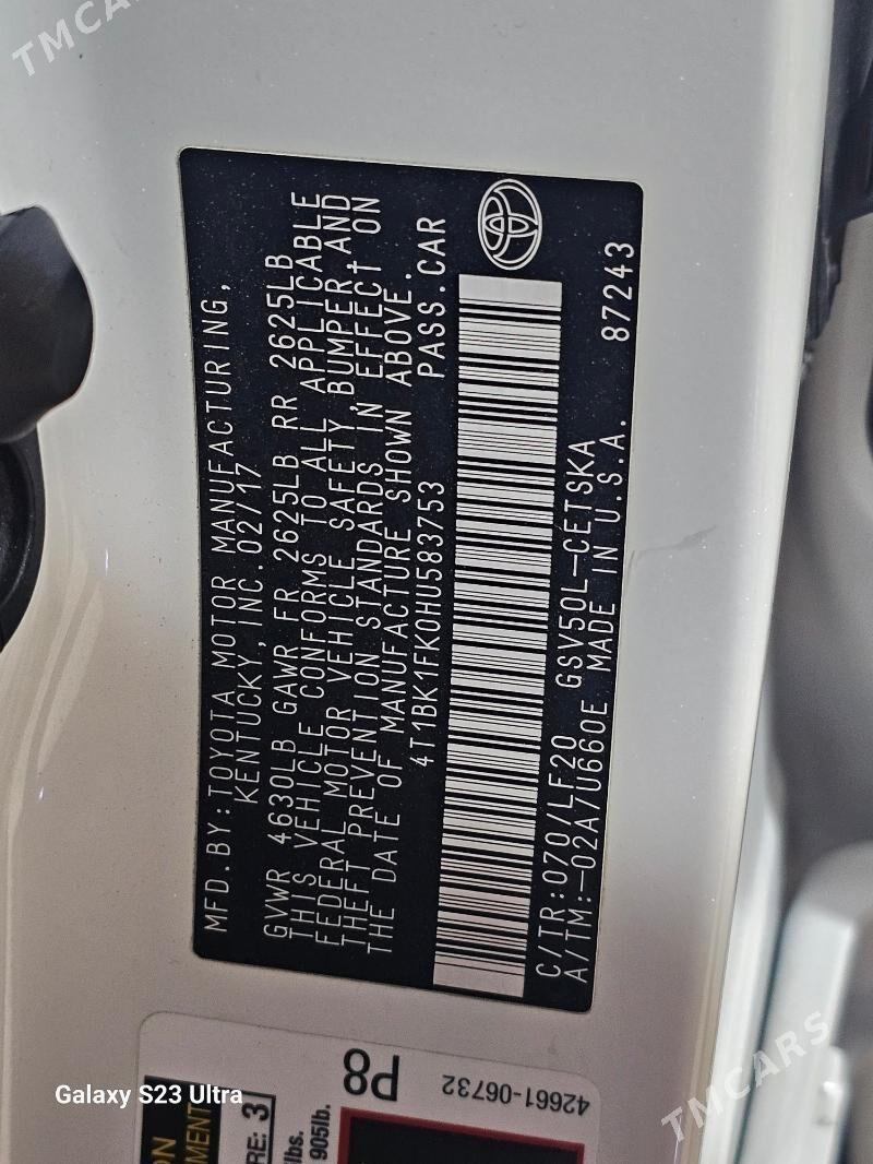 Toyota Camry 2017 - 335 000 TMT - Hitrowka - img 7