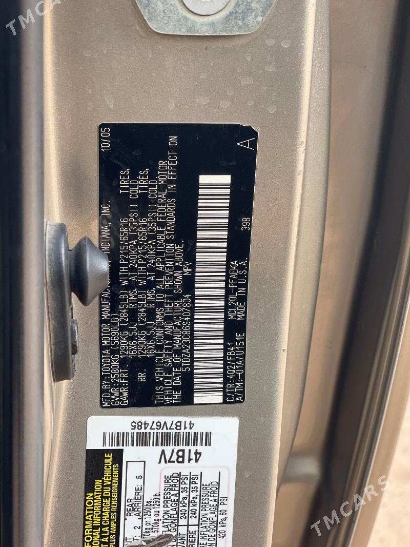 Toyota Sienna 2005 - 225 000 TMT - Türkmenabat - img 7