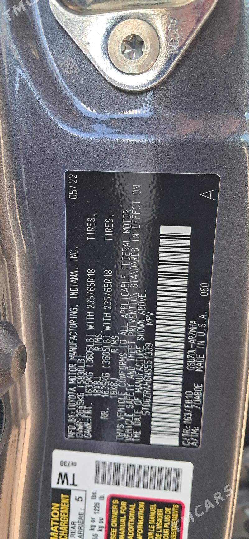 Toyota Highlander 2022 - 441 000 TMT - Мары - img 6