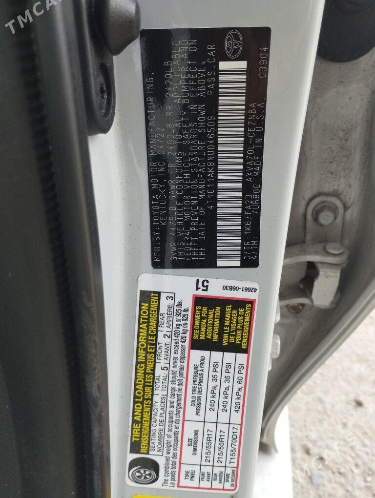 Toyota Camry 2022 - 315 000 TMT - Mary - img 8