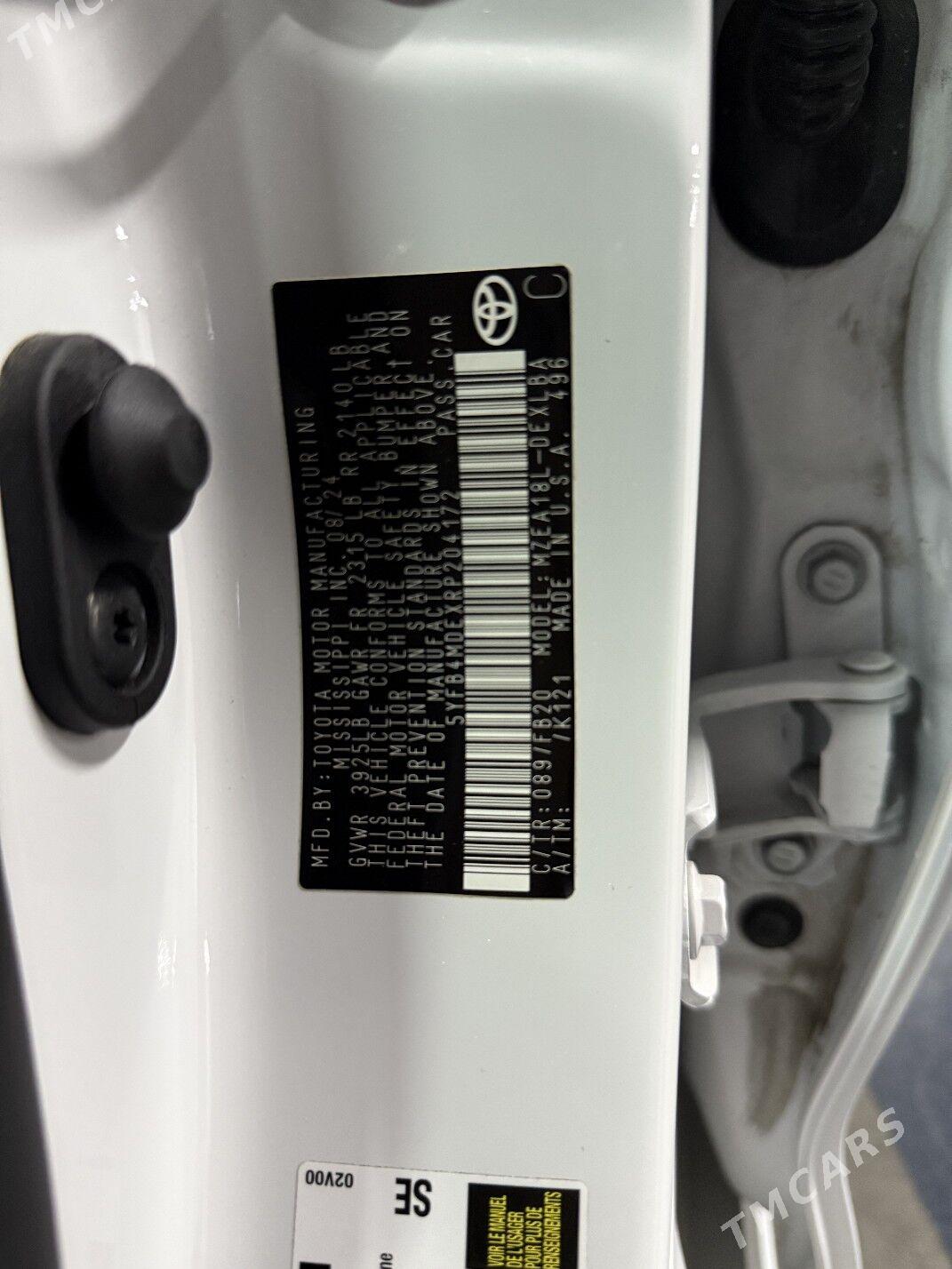 Toyota Corolla 2024 - 340 000 TMT - Ашхабад - img 8