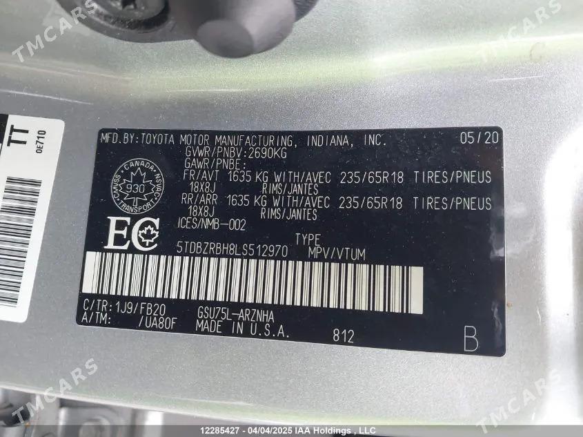 Toyota Highlander 2020 - 520 000 TMT - Türkmenbaşy etr. - img 4