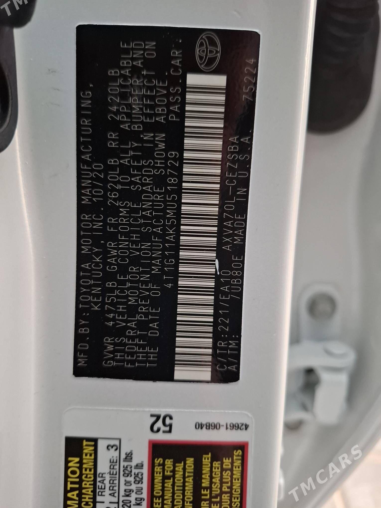 Toyota Camry 2021 - 310 000 TMT - Aşgabat - img 7