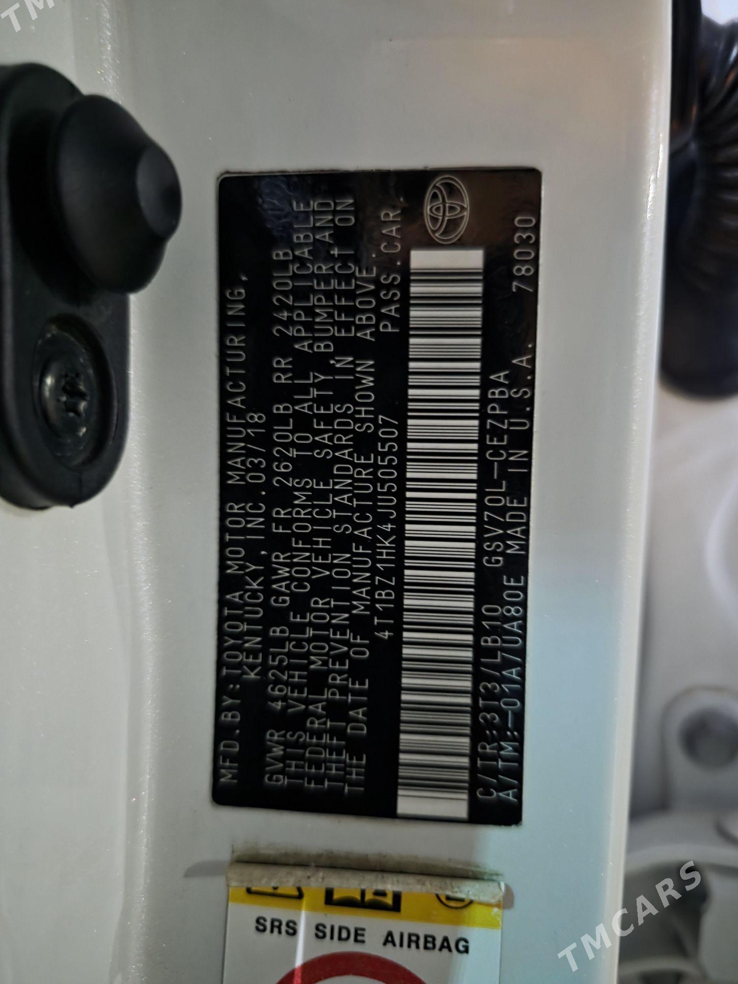 Toyota Camry 2018 - 355 000 TMT - Ашхабад - img 10