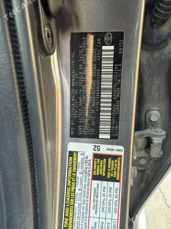 Toyota Camry 2021 - 310 000 TMT - Aşgabat - img 5