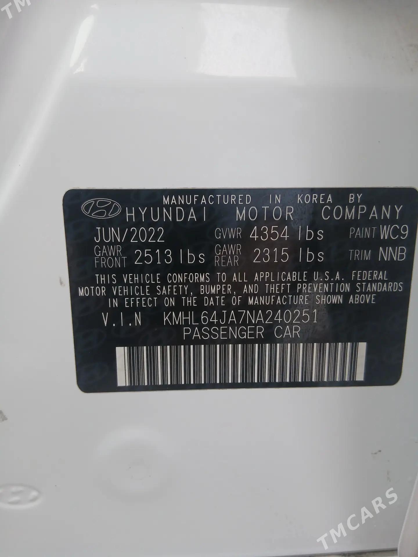 Hyundai Sonata 2022 - 325 000 TMT - Podwoýski köç. (Bitarap Türkmenistan şaýoly) - img 8