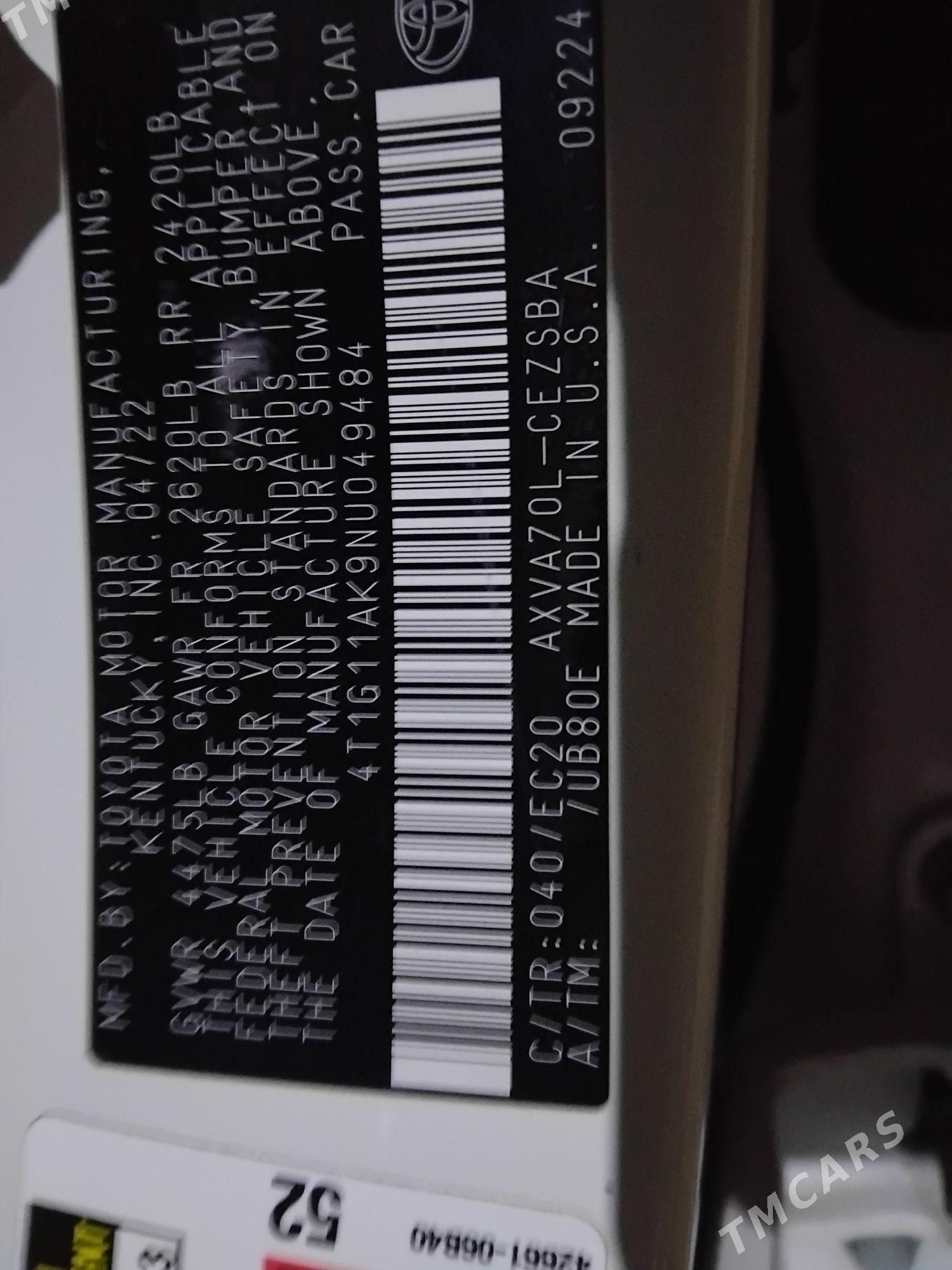 Toyota Camry 2022 - 350 000 TMT - Mary - img 3