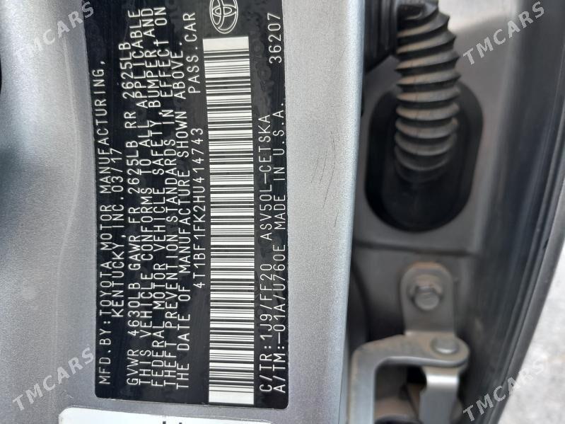 Toyota Camry 2017 - 275 000 TMT - Мары - img 7