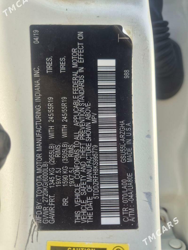 Toyota Highlander 2019 - 430 000 TMT - Aşgabat - img 5