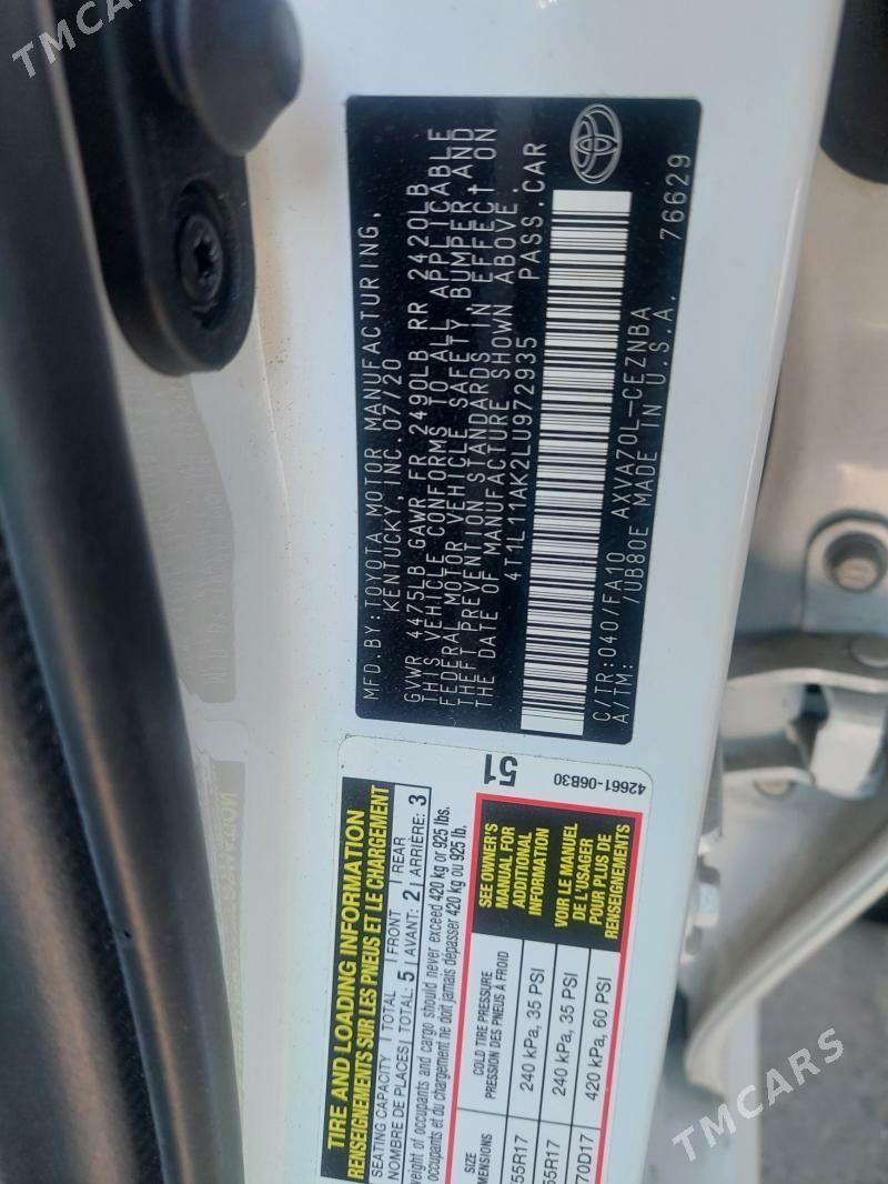 Toyota Camry 2020 - 270 000 TMT - Ашхабад - img 5