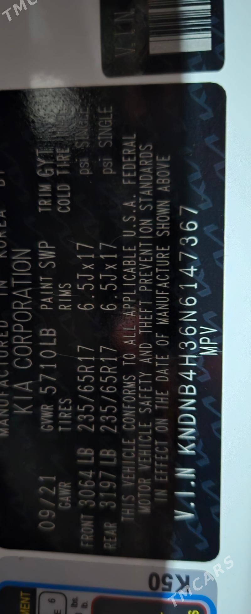 Kia Carnival 2022 - 500 000 TMT - Ашхабад - img 7