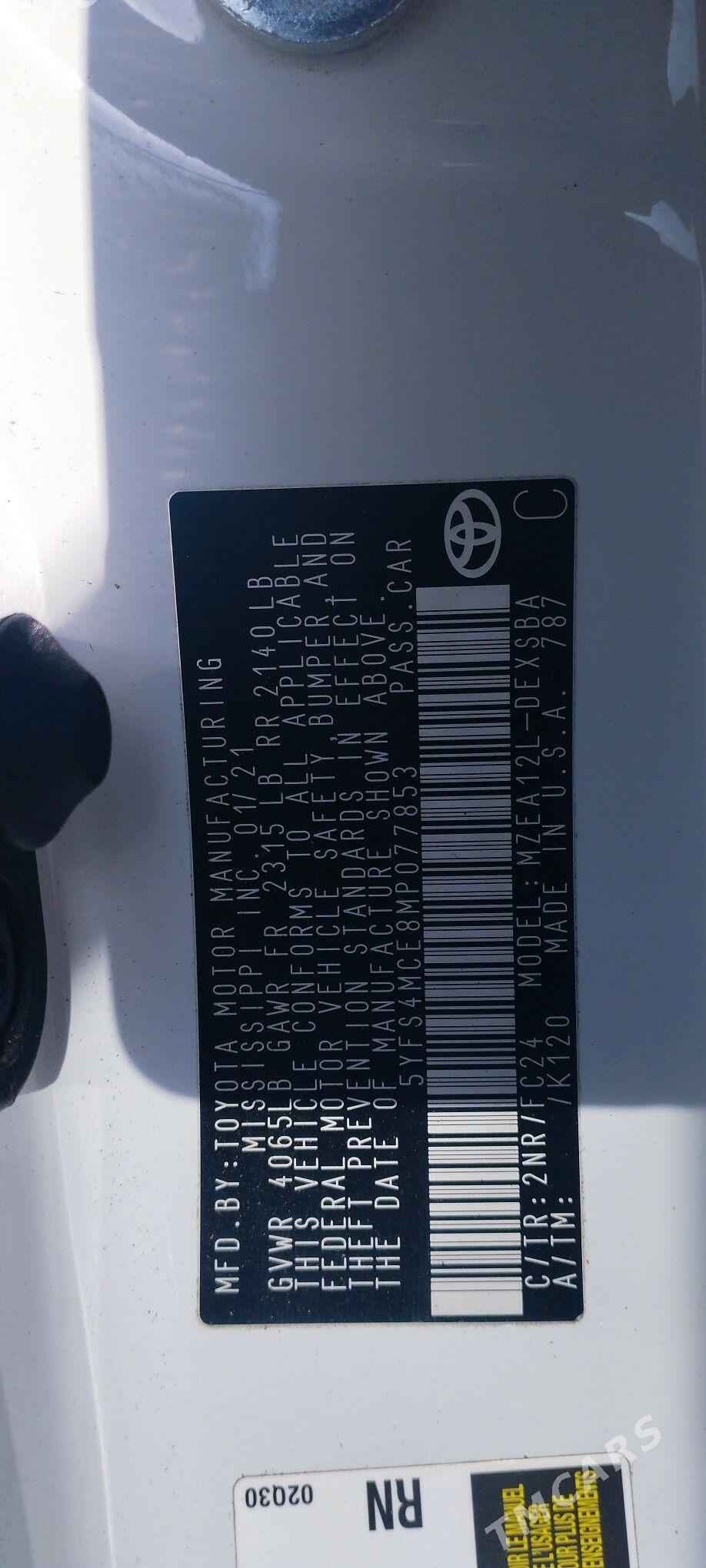 Toyota Corolla 2021 - 220 000 TMT - Мары - img 4