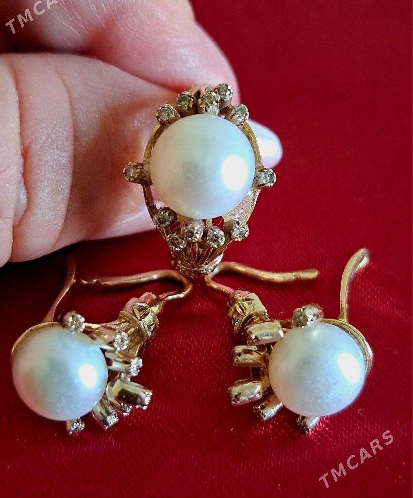 Золотой комплект с жемчугом - Aşgabat - img 2