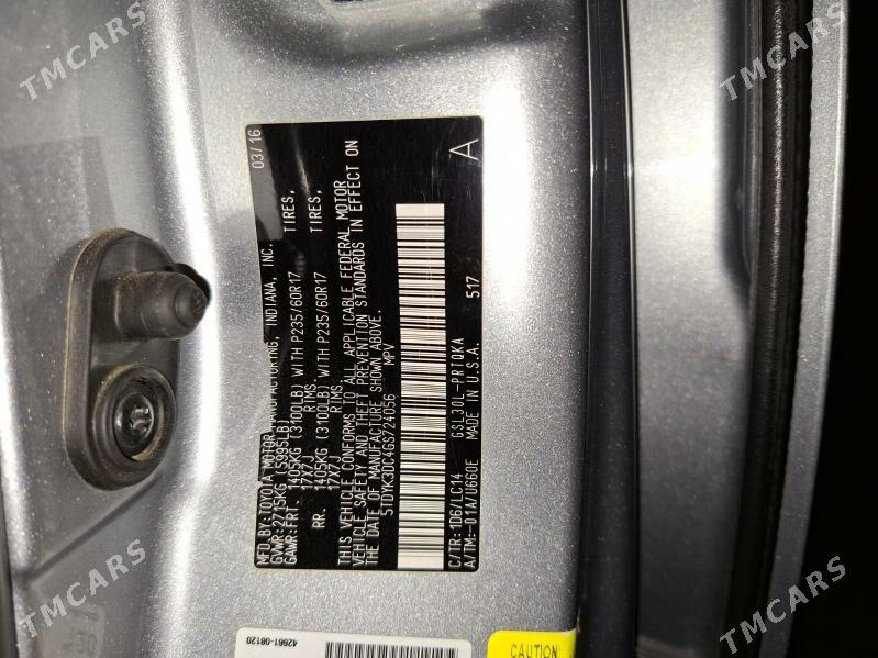 Toyota Sienna 2016 - 373 000 TMT - Ашхабад - img 7