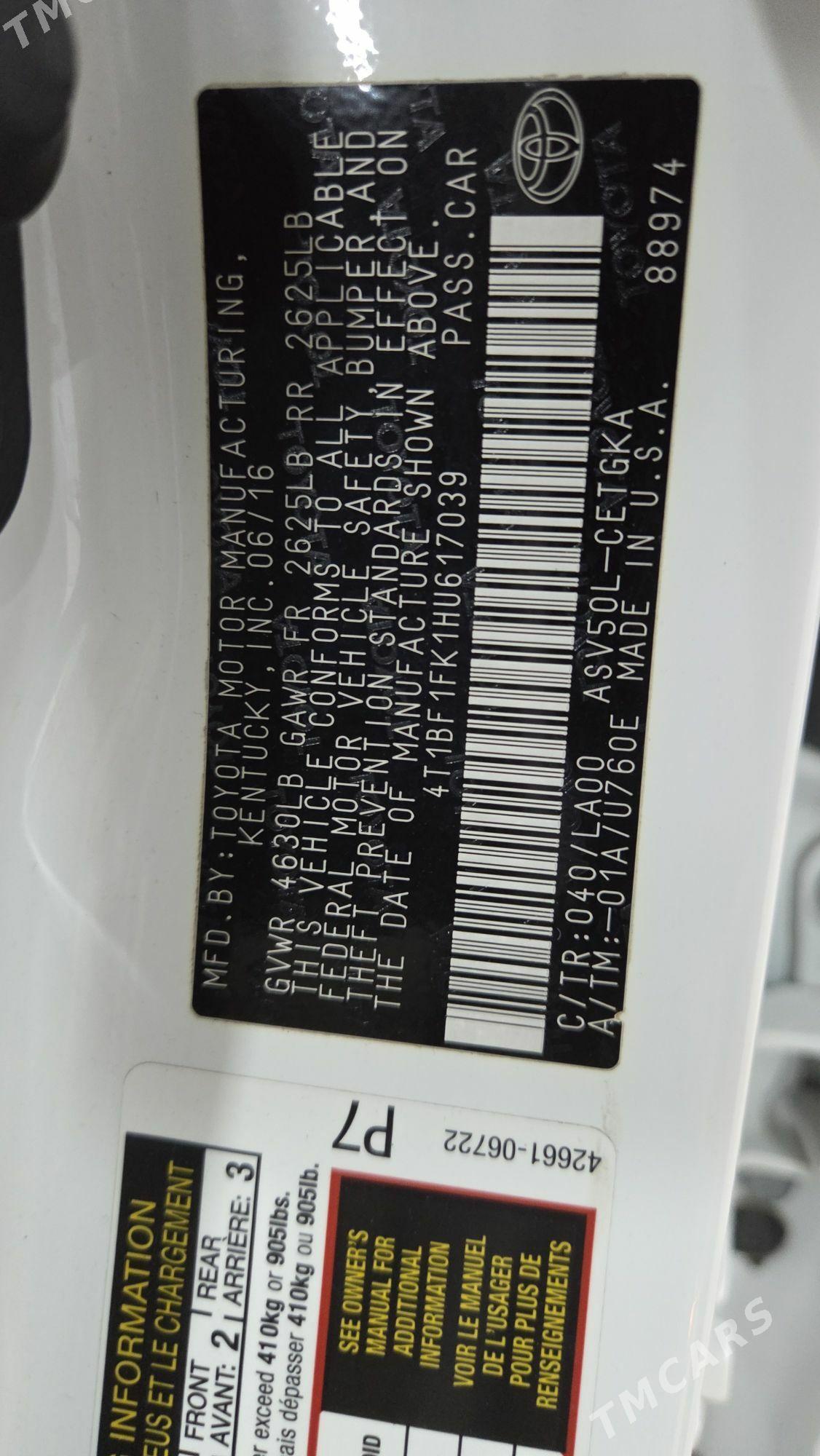 Toyota Camry 2016 - 315 520 TMT - Mary - img 8