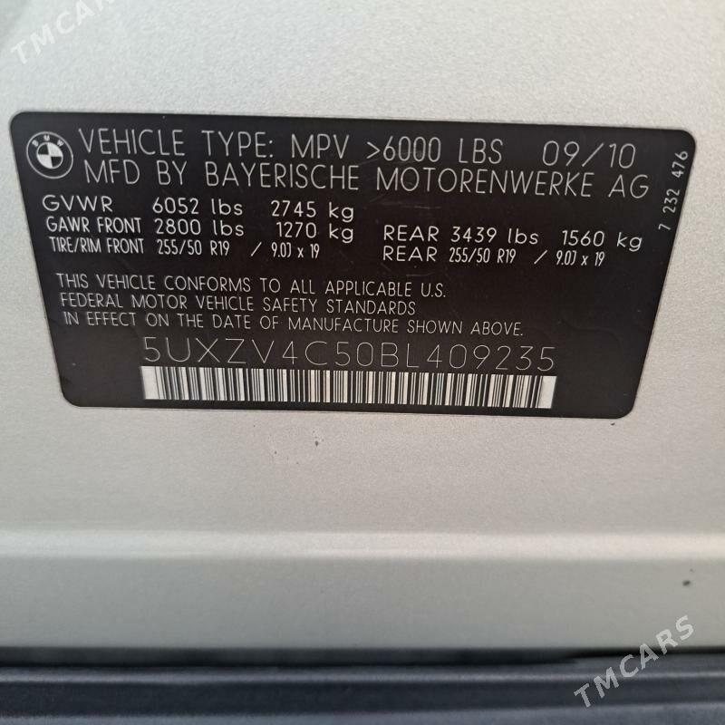 BMW X5 2011 - 315 000 TMT - 6 mkr - img 1