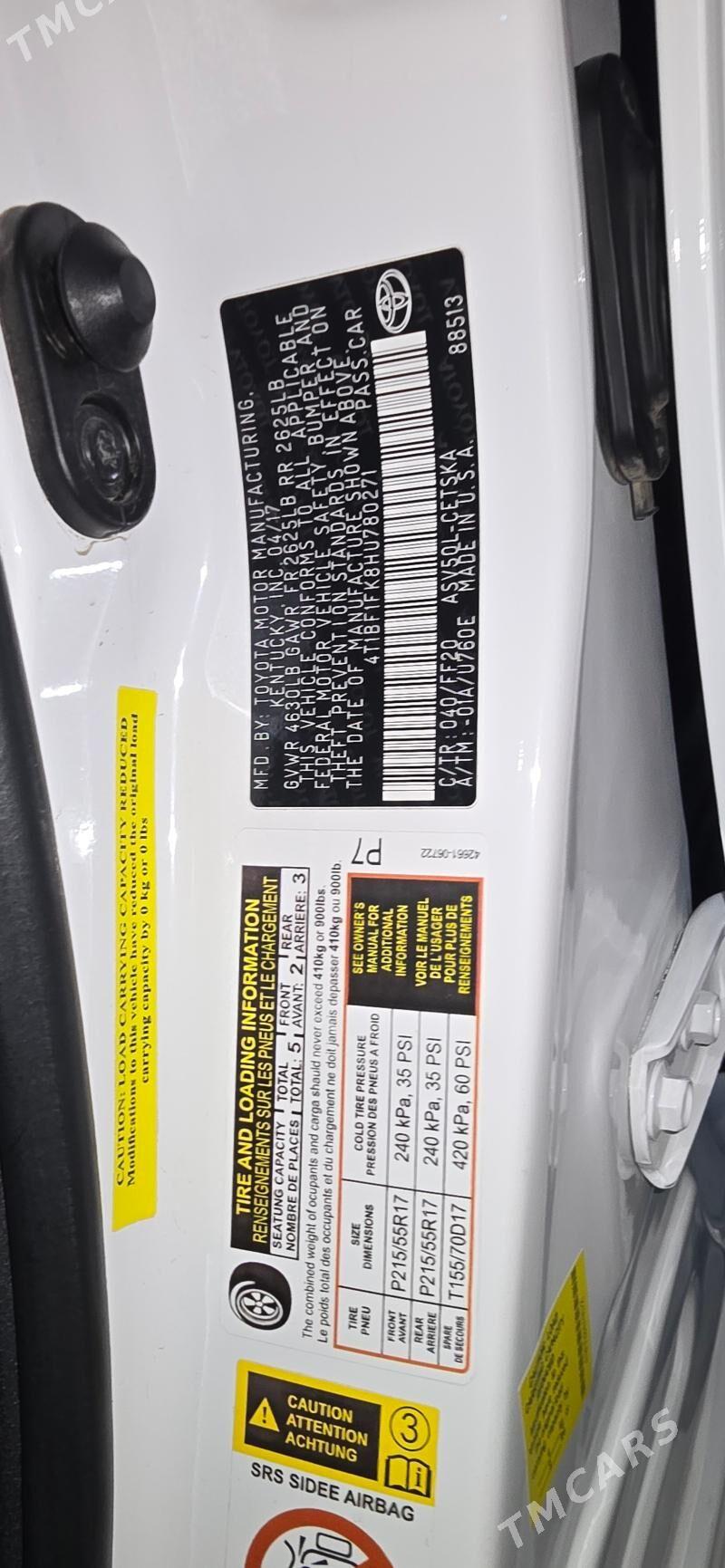 Toyota Camry 2017 - 280 000 TMT - Çoganly - img 7