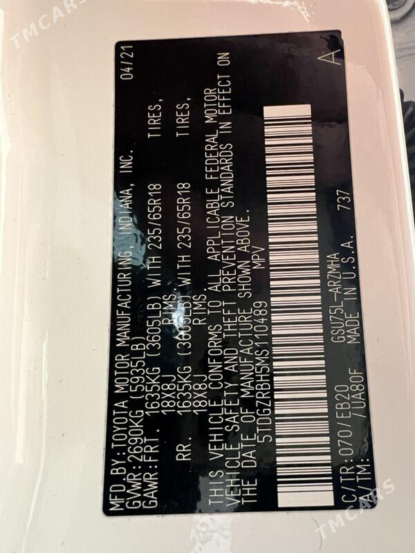 Toyota Highlander 2021 - 670 000 TMT - Aşgabat - img 8