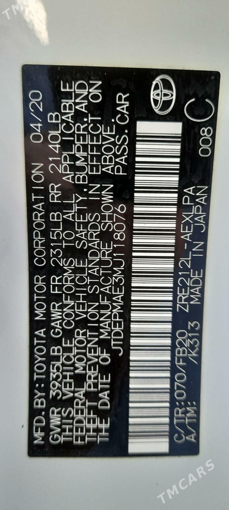 Toyota Corolla 2020 - 230 000 TMT - Анев - img 6