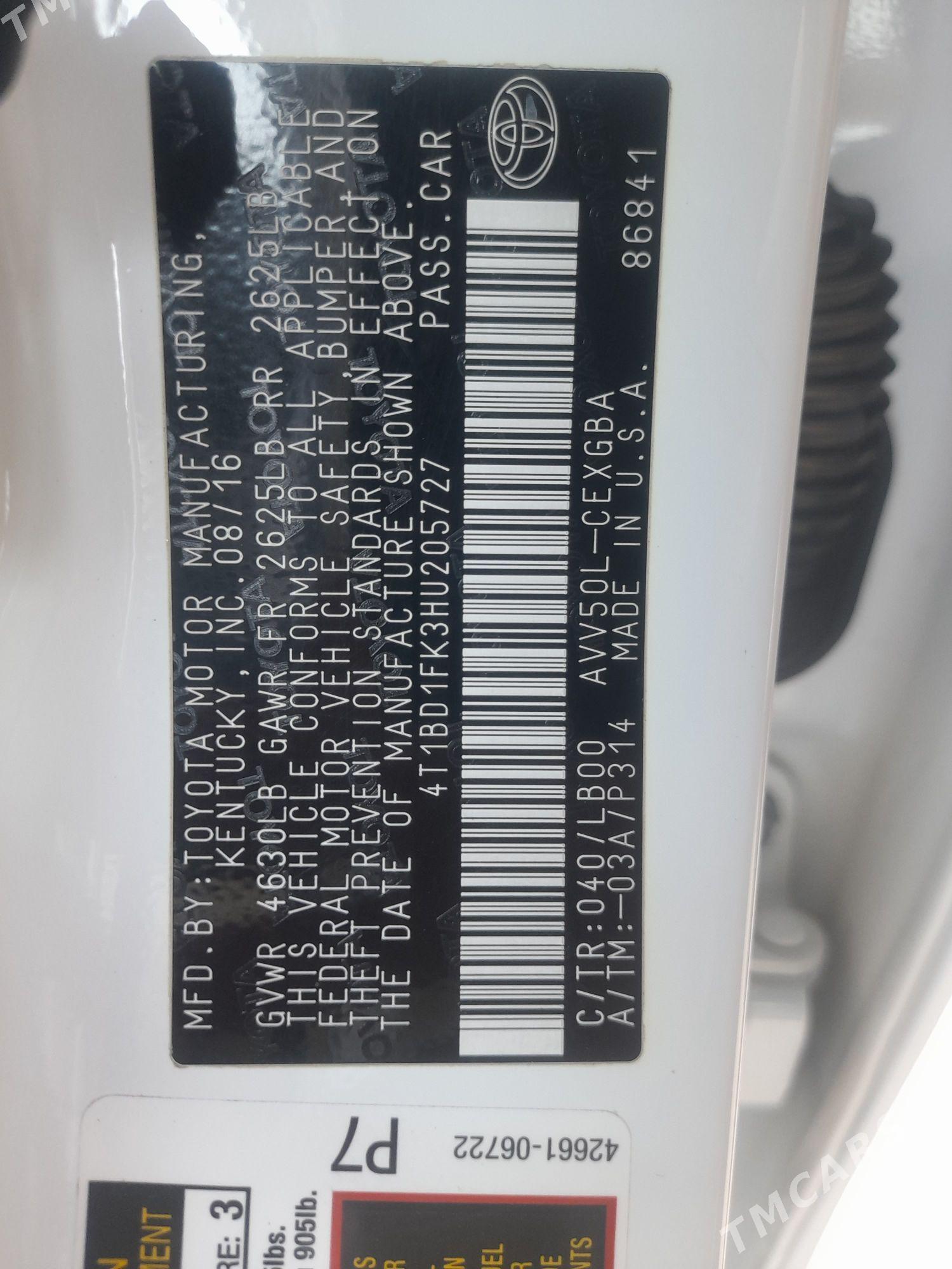 Toyota Camry 2016 - 272 000 TMT - Ашхабад - img 9