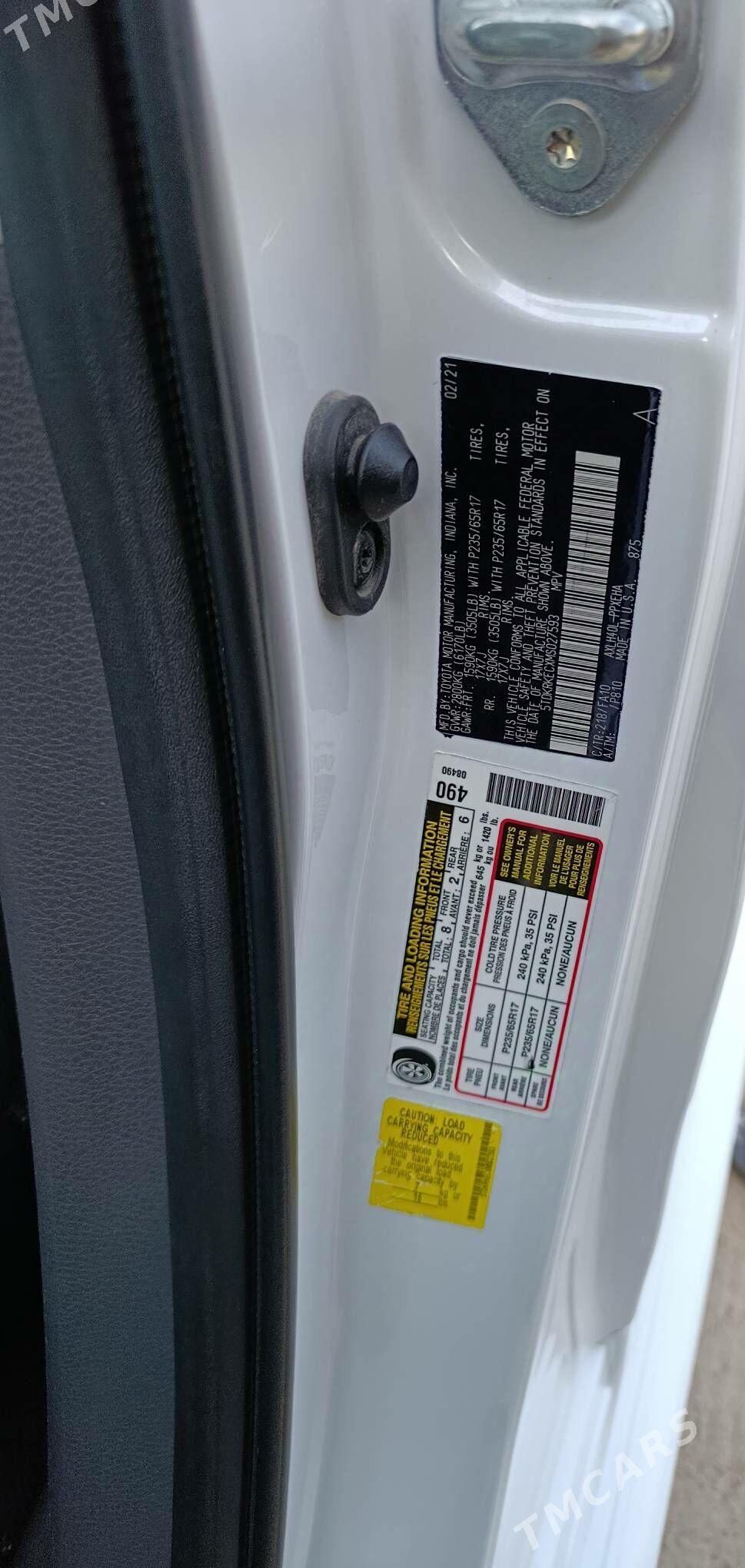 Toyota Sienna 2021 - 450 000 TMT - Mary - img 9