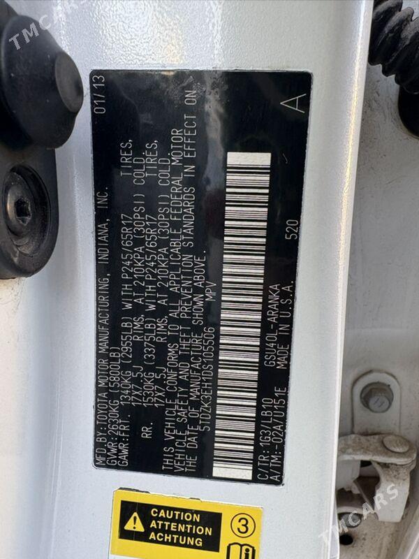 Toyota Highlander 2013 - 360 000 TMT - Ашхабад - img 10