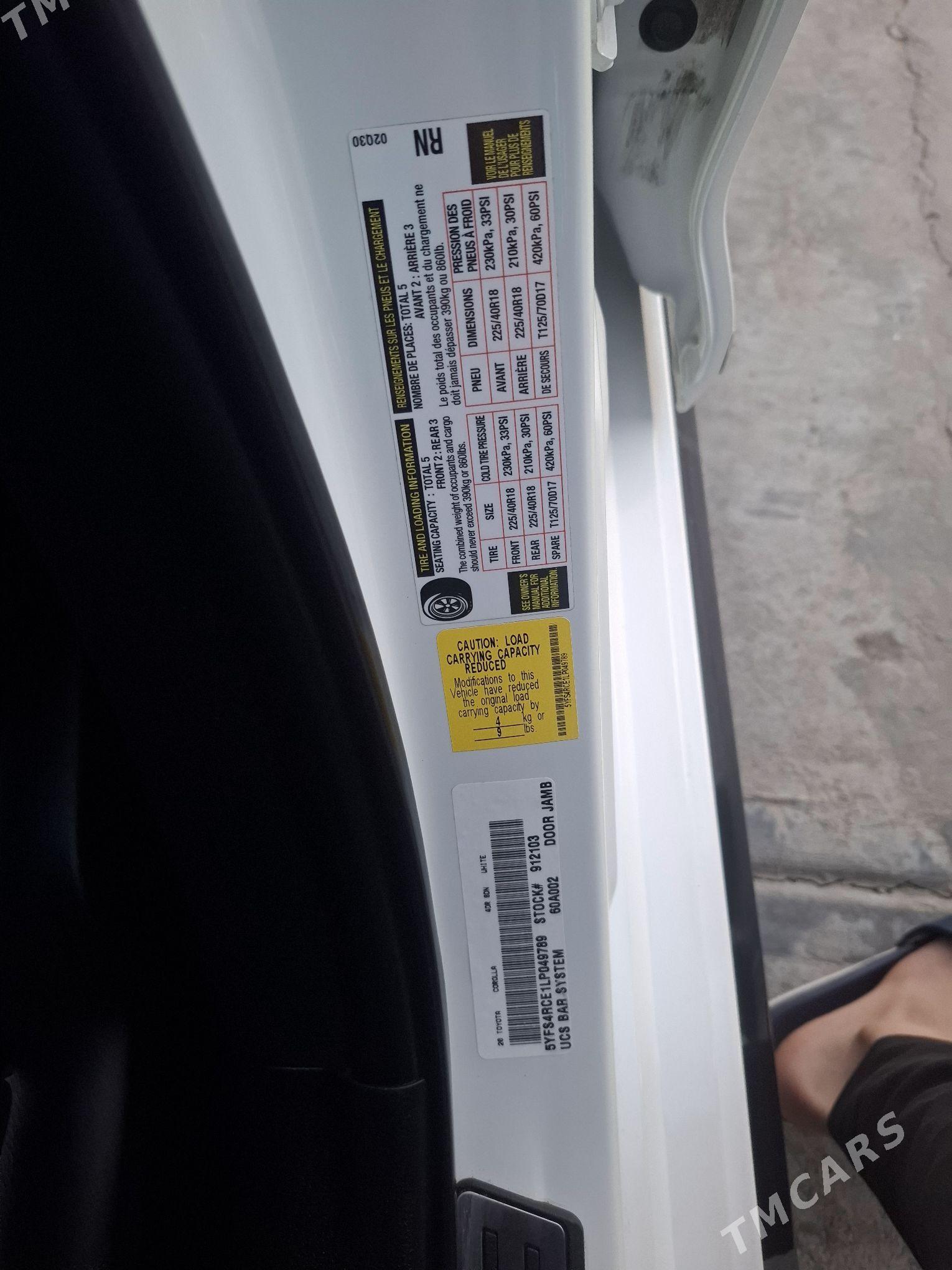 Toyota Corolla 2020 - 250 000 TMT - Ашхабад - img 10