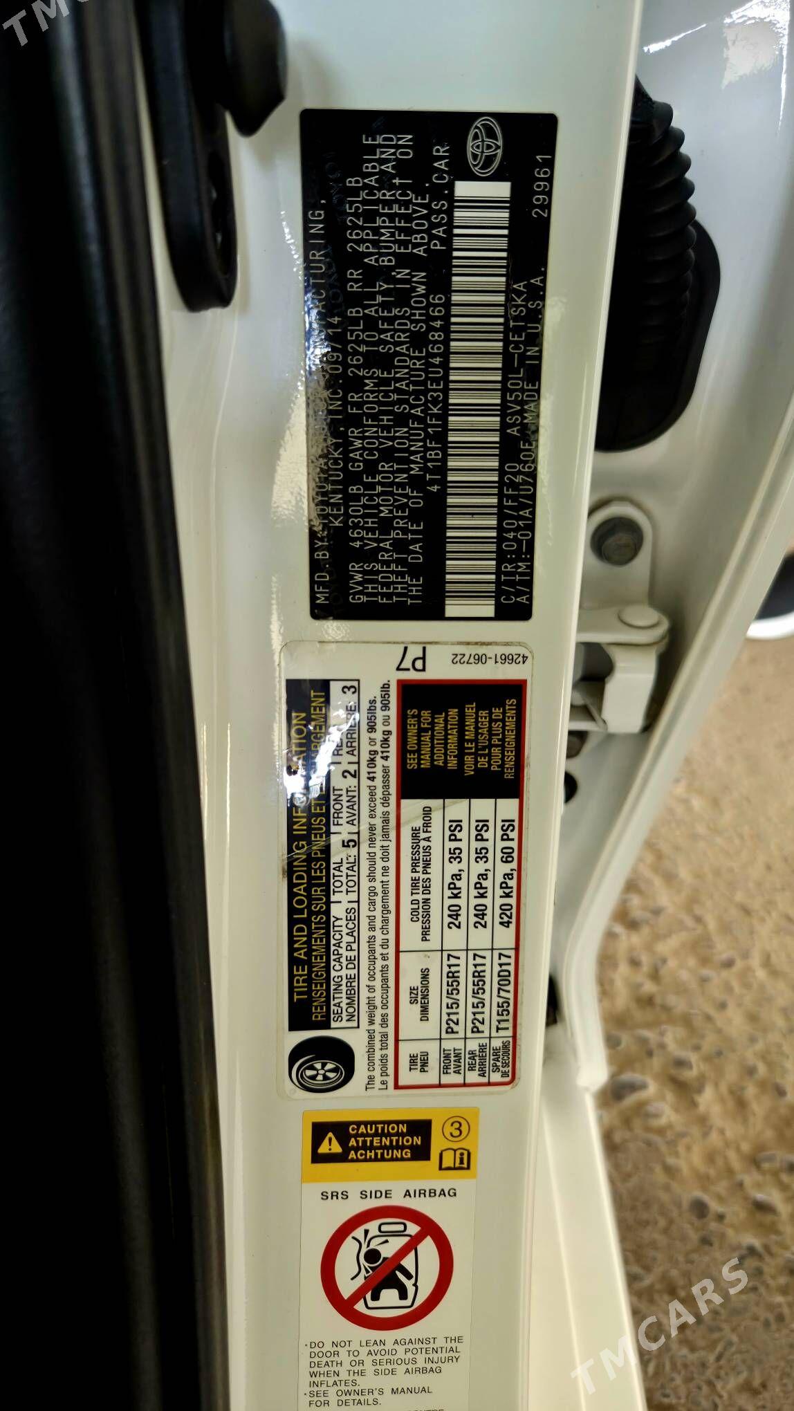 Toyota Camry 2014 - 266 000 TMT - Рухабат (90-й разьезд) - img 2