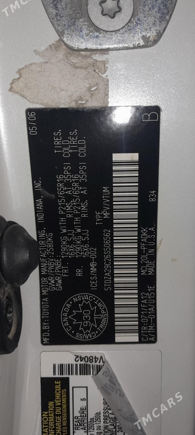 Toyota Sienna 2006 - 255 000 TMT - Акдепе - img 7