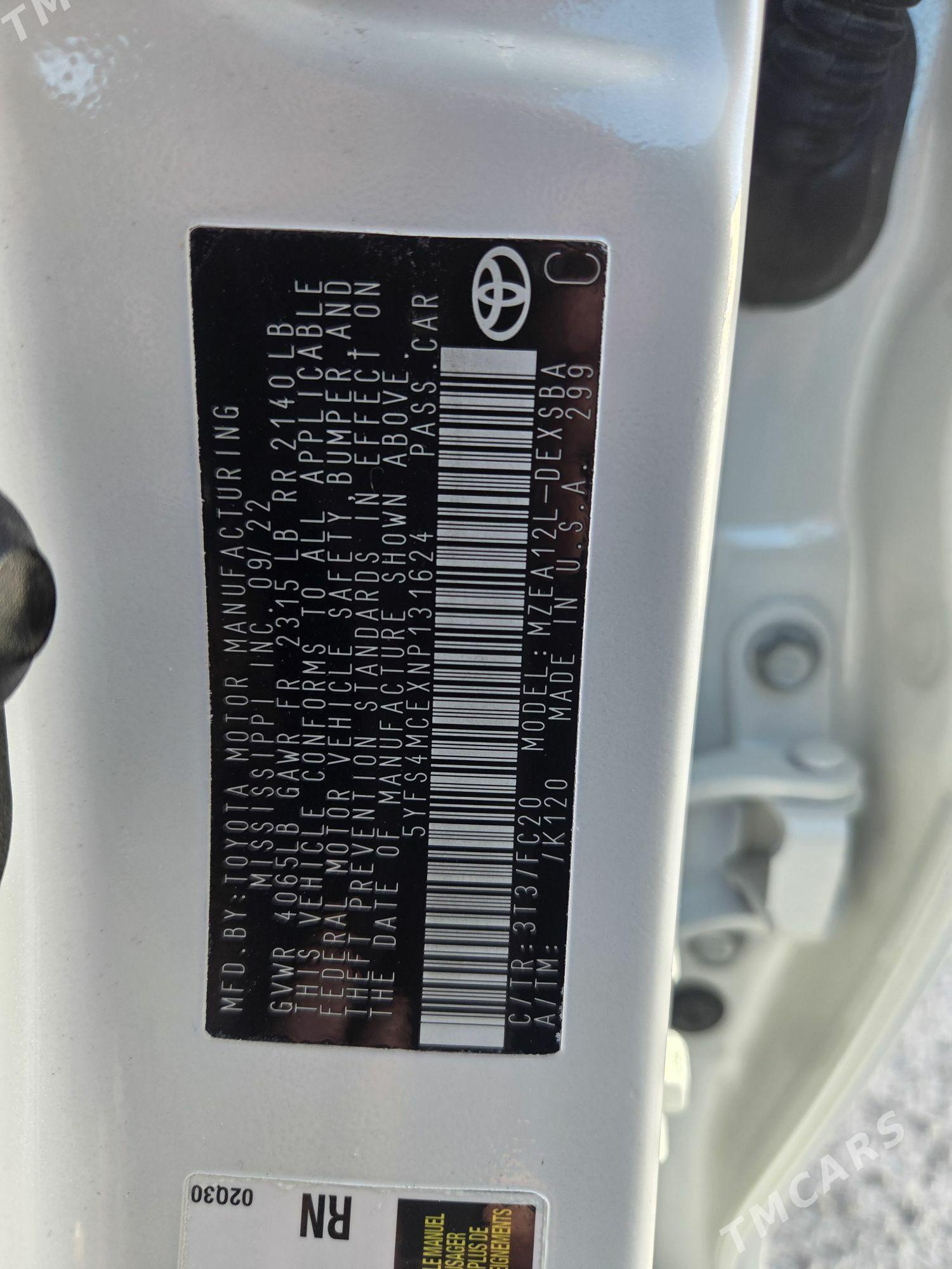 Toyota Corolla 2022 - 240 000 TMT - Ашхабад - img 9