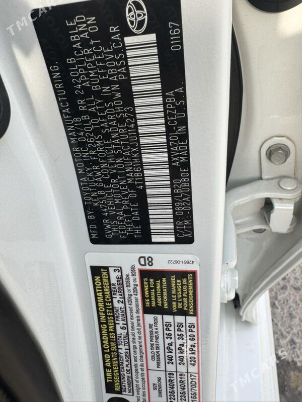 Toyota Camry 2018 - 315 000 TMT - Aşgabat - img 8