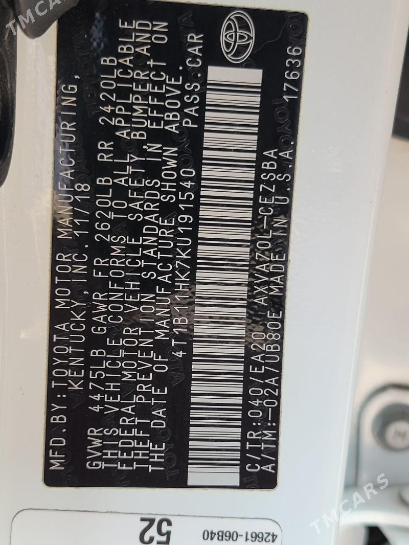 Toyota Camry 2019 - 280 000 TMT - Балканабат - img 7