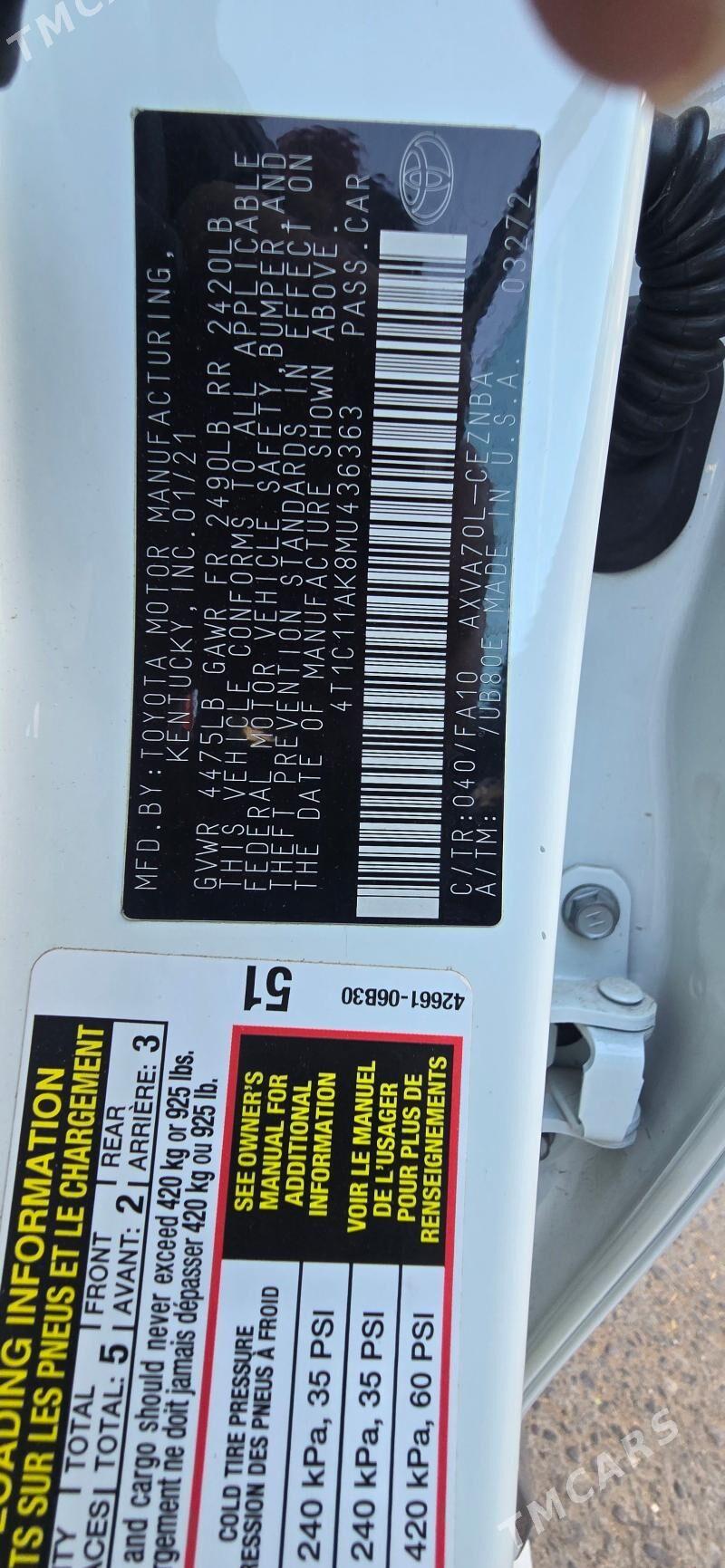 Toyota Camry 2021 - 320 000 TMT - Aşgabat - img 6