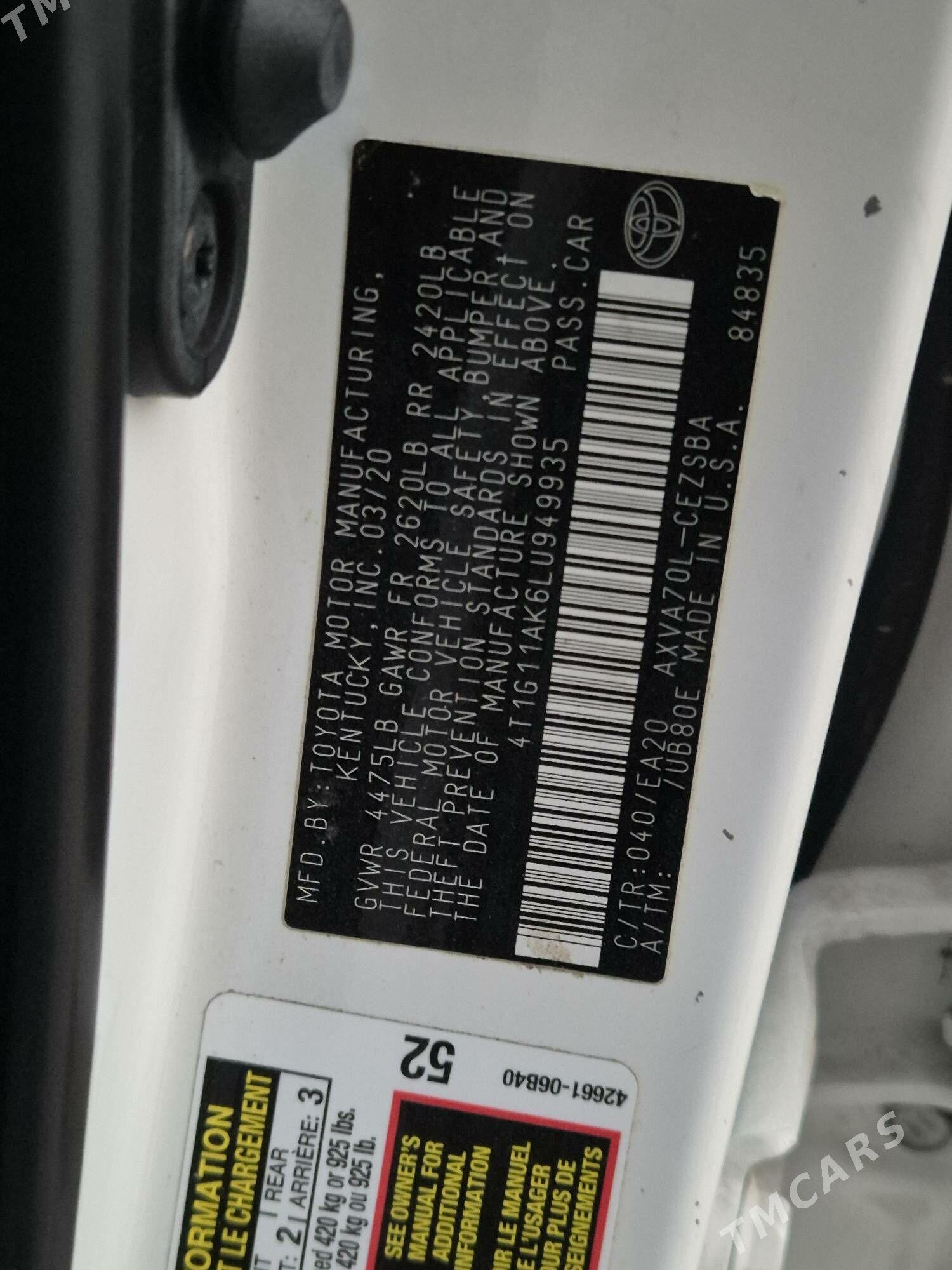 Toyota Camry 2020 - 290 000 TMT - Ашхабад - img 7