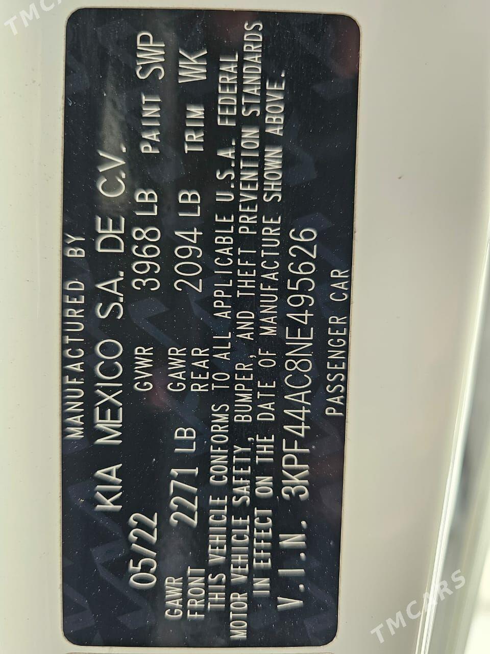 Kia Forte 2022 - 250 000 TMT - Aşgabat - img 8