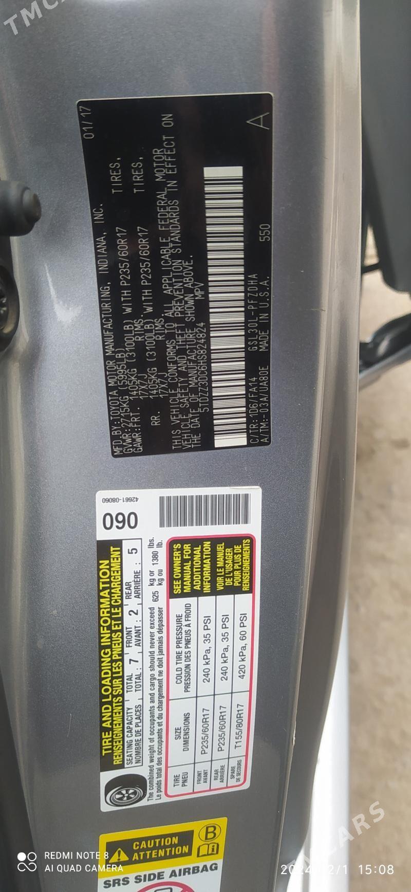 Toyota Sienna 2017 - 360 000 TMT - Дашогуз - img 8