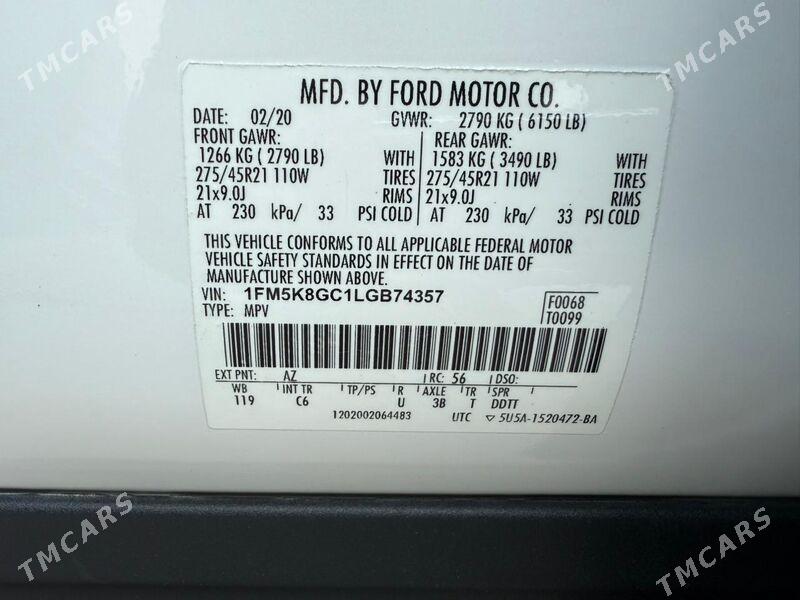 Ford Explorer 2020 - 540 000 TMT - Balkanabat - img 7