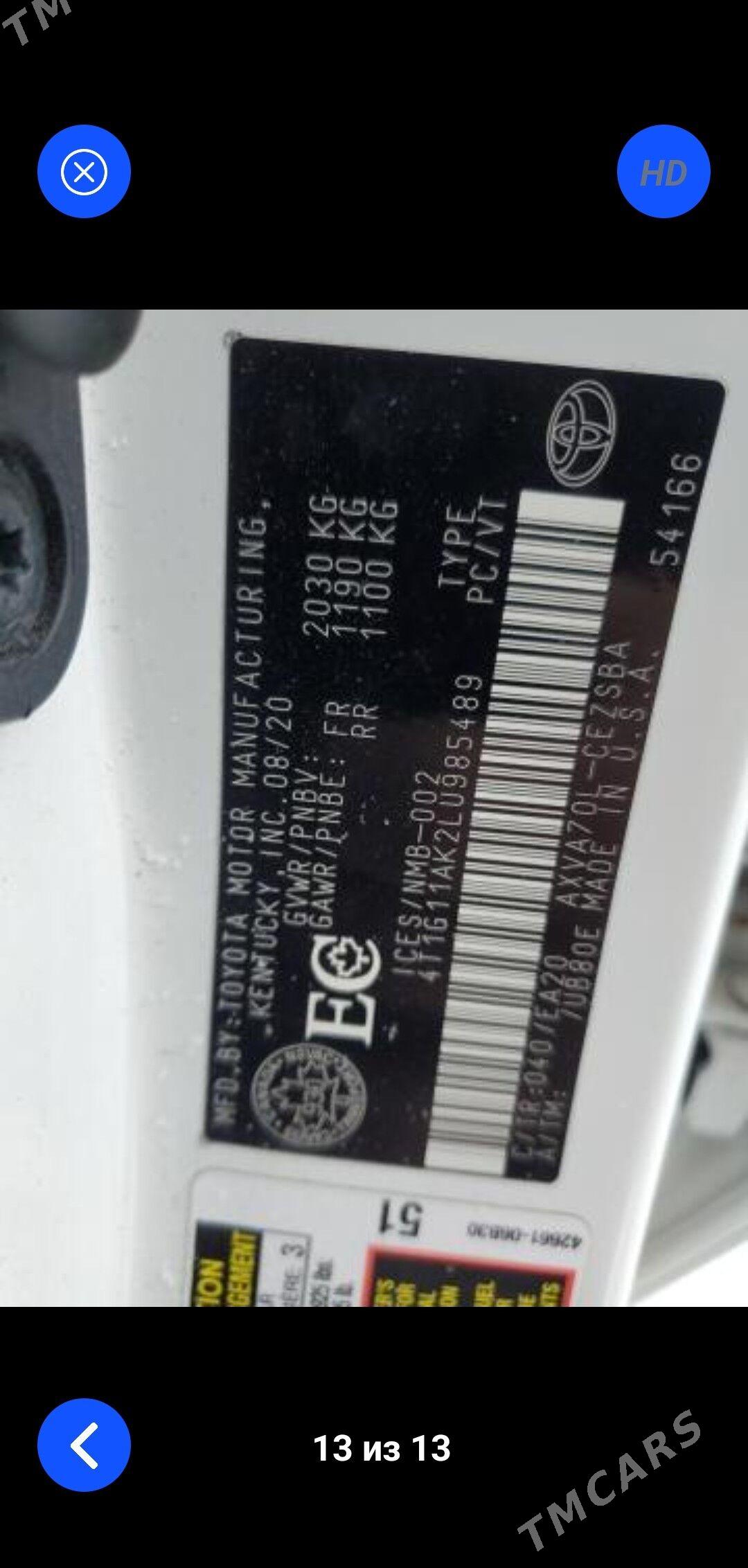 Toyota Camry 2020 - 330 000 TMT - Gökdepe - img 7