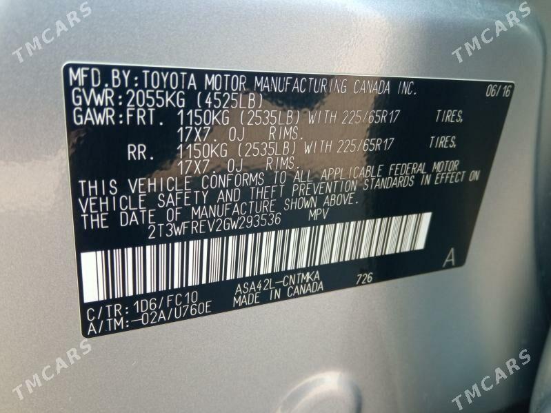 Toyota RAV4 2016 - 325 000 TMT - Туркменабат - img 5