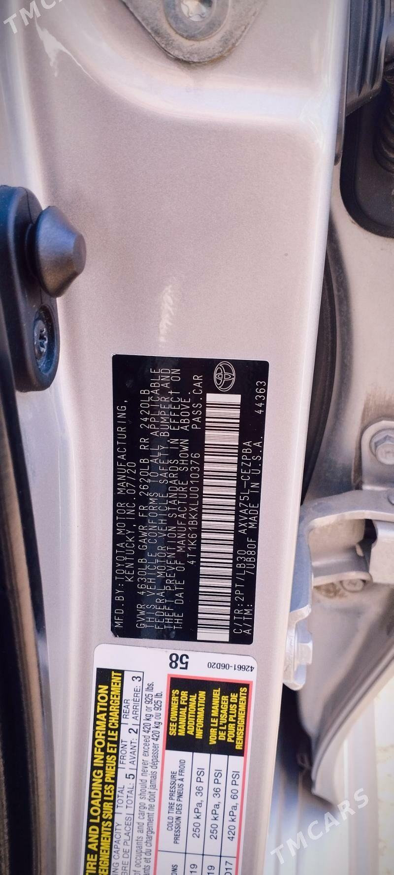 Toyota Camry 2021 - 365 000 TMT - Туркменабат - img 10