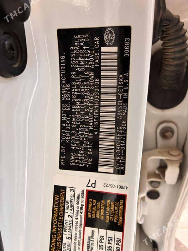 Toyota Camry 2017 - 253 000 TMT - Ашхабад - img 7