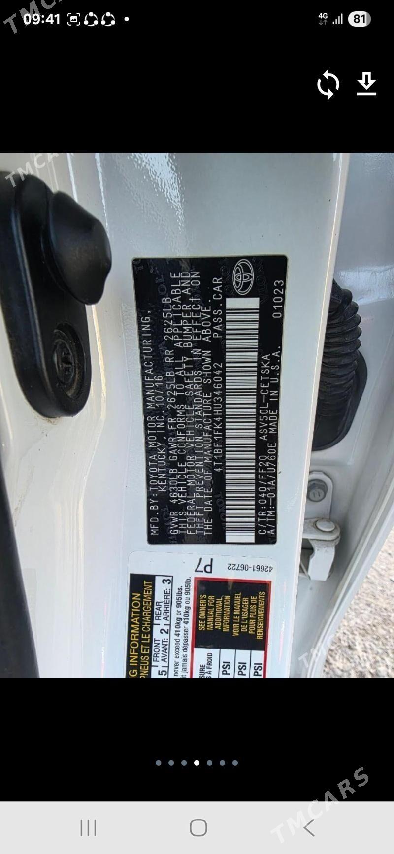 Toyota Camry 2016 - 285 000 TMT - Сакарчага - img 5